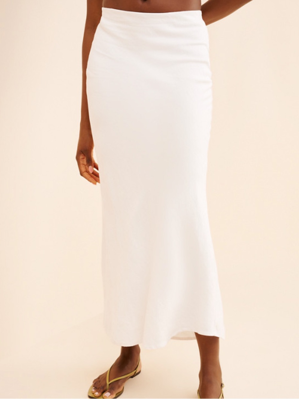Anthropologie Tilda Linen Blend Maxi Slip Skirt
